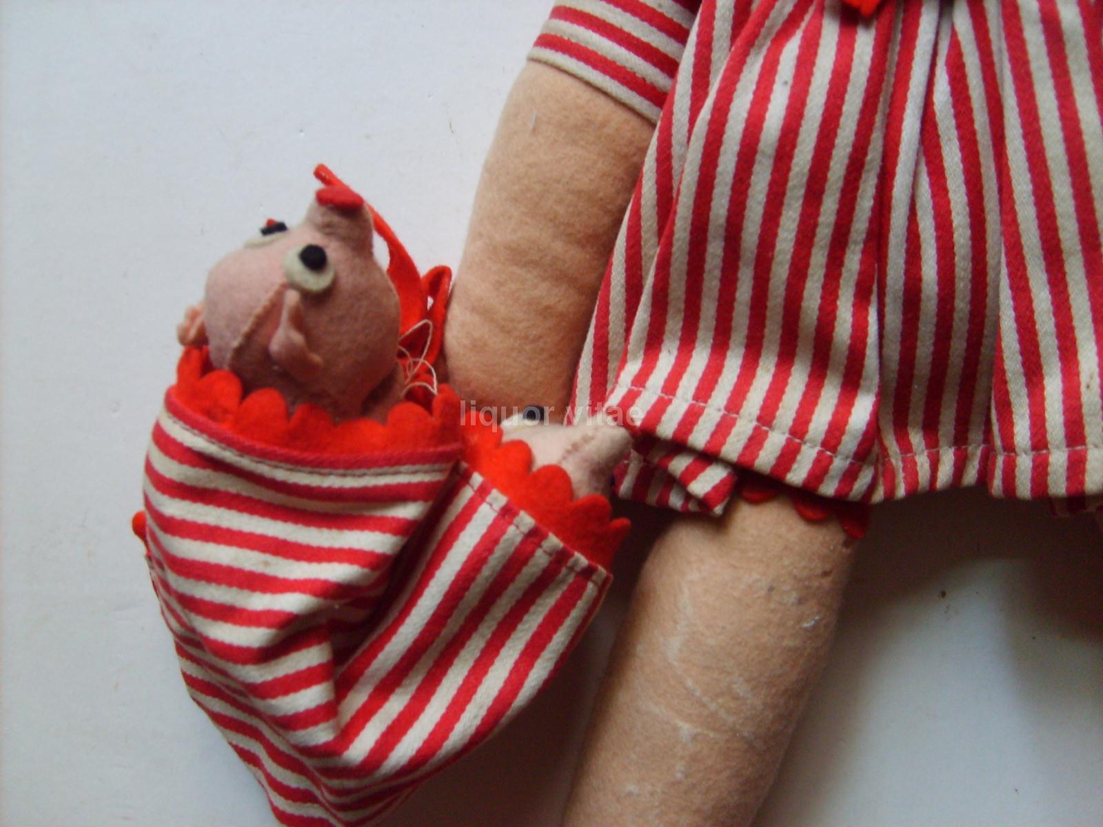 Giochi d'Epoca, Bambola Anili, Torino, Panno Lenci, Con Maialini, Bellissima, Inusuale immagine 12