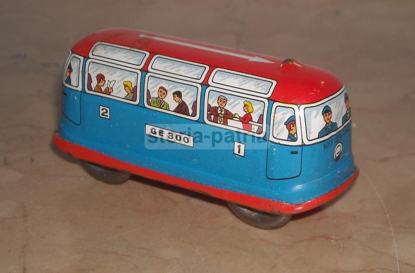 Grazioso Giocattolo d'Epoca, Tram, Tramvie, Tramway, Treno, Autobus, Pullman, Germany immagine 1